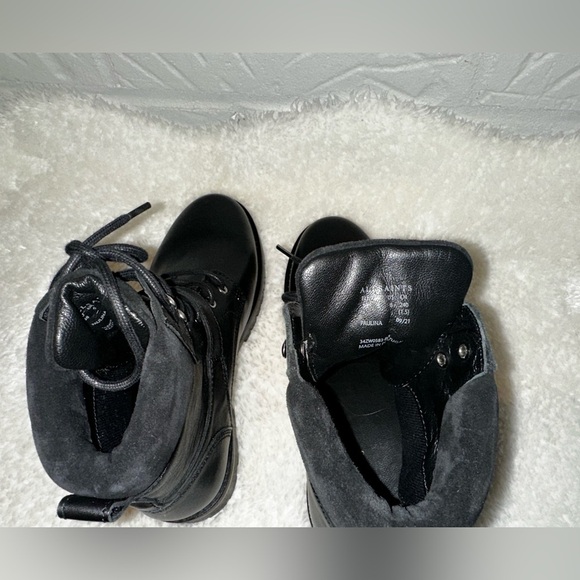 New Allsaints Paulina Leather Moto Buckle Boot in Black Size 38 - Picture 8 of 9